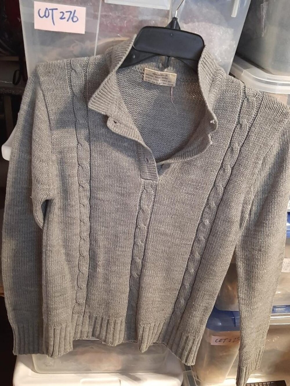 Vintage Elaine Reynolds Women Knit Sweater Gray Sizse S Good Condition